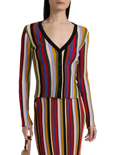 Staud Women's Ezra Striped Cardigan | Thumbnail 3 Staud Women's Ezra Striped Cardigan | Thumbnail 3