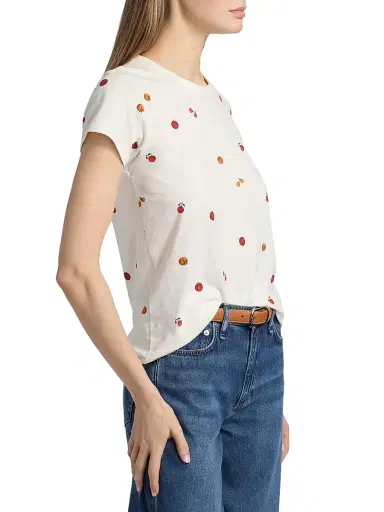 rag & bone Women's Baby Tomato Pima Cotton Jersey T-Shirt - Ecru | Thumbnail 4 rag & bone Women's Baby Tomato Pima Cotton Jersey T-Shirt - Ecru | Thumbnail 4