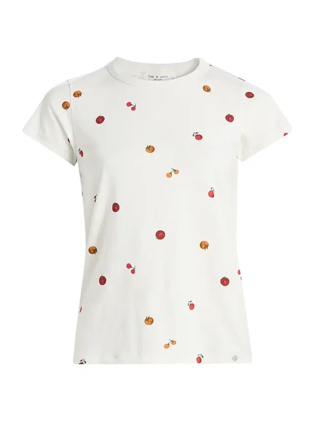 rag & bone Women's Baby Tomato Pima Cotton Jersey T-Shirt - Ecru
