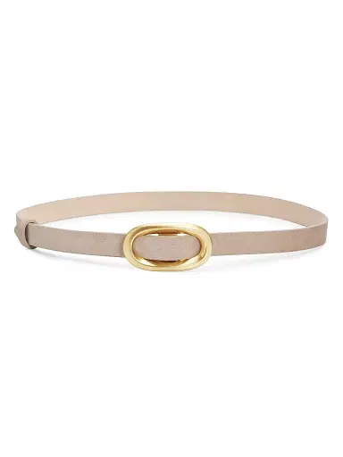 rag & bone Women's Harper Leather Belt - Brown Taupe Suede - Size Large | Thumbnail 1