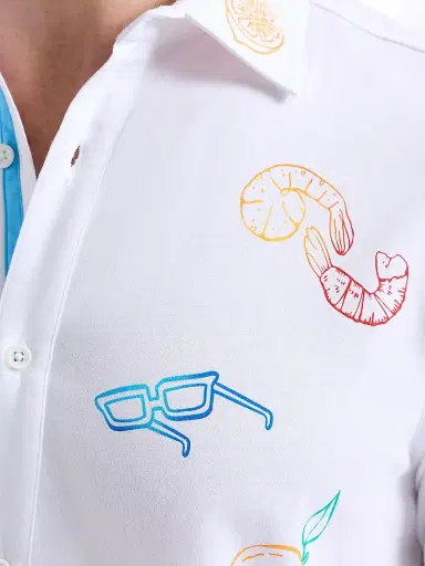 Robert Graham Men's Out Of Office Cotton Short-Sleeve Shirt - White - Size XXL | Thumbnail 7