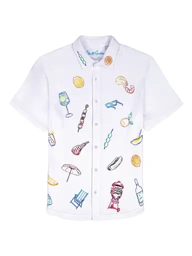 Robert Graham Men's Out Of Office Cotton Short-Sleeve Shirt - White - Size XXL | Thumbnail 1