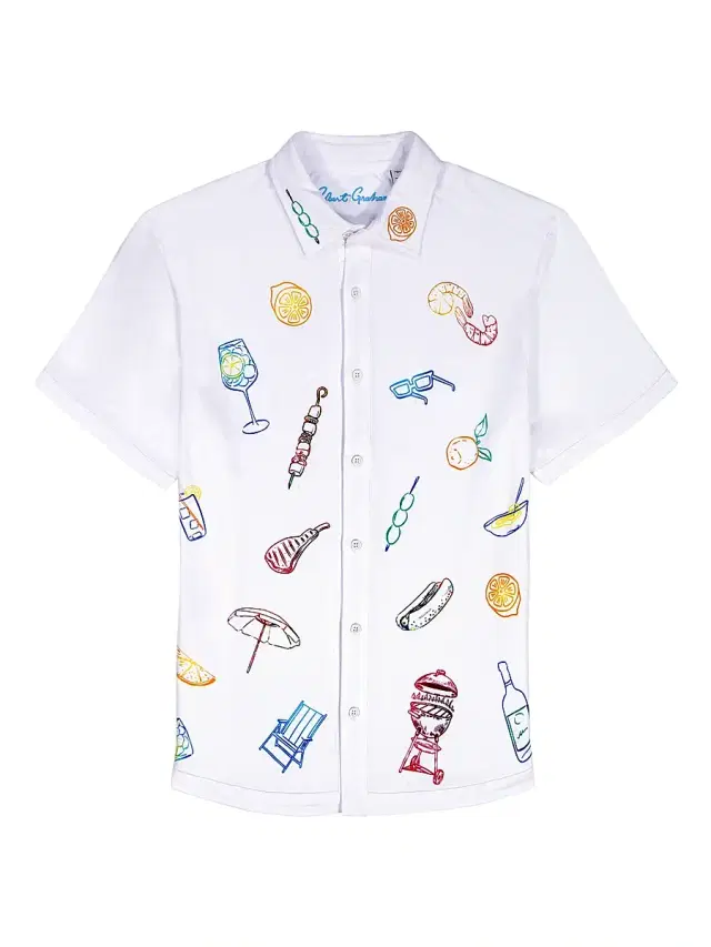 Men's Out Of Office Cotton Short-Sleeve Shirt - White