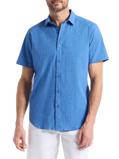 Robert Graham Men's Thresher Seersucker Short-Sleeve Shirt | Thumbnail 3 Robert Graham Men's Thresher Seersucker Short-Sleeve Shirt | Thumbnail 3