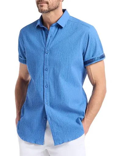 Robert Graham Men's Thresher Seersucker Short-Sleeve Shirt | Thumbnail 4 Robert Graham Men's Thresher Seersucker Short-Sleeve Shirt | Thumbnail 4