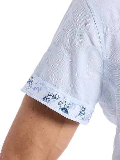 Robert Graham Men's Brackenbury Cotton Short-Sleeve Shirt - Blue - Size XL | Thumbnail 6