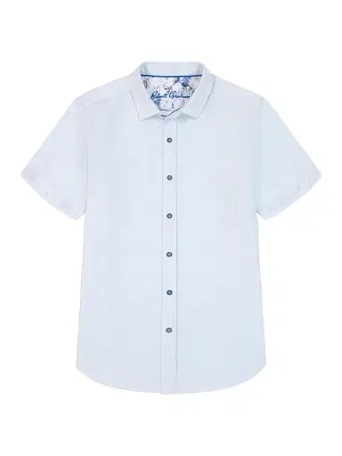 Robert Graham Men's Brackenbury Cotton Short-Sleeve Shirt - Blue - Size XL | Thumbnail 1