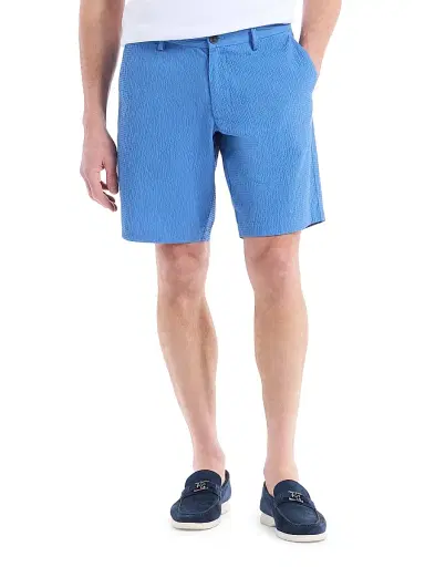 Robert Graham Men's Thresher Cotton-Blend Seersucker Shorts - Blue - Size 40 | Thumbnail 3