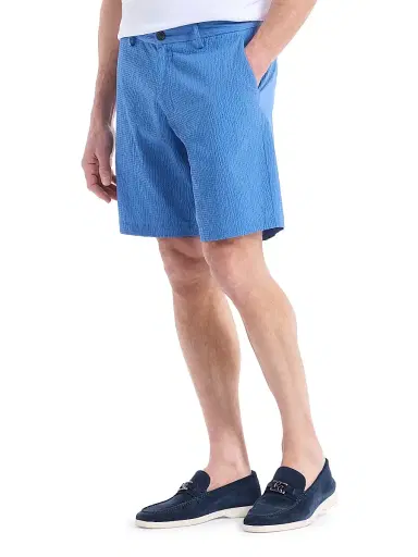 Robert Graham Men's Thresher Cotton-Blend Seersucker Shorts - Blue - Size 40 | Thumbnail 4