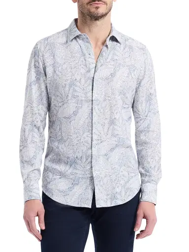 Robert Graham Men's Winesap Damask Woven Shirt | Thumbnail 3