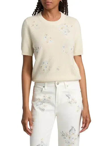Libertine Women's Porcelain Garden Cashmere Sweater - Porcelain | Thumbnail 3