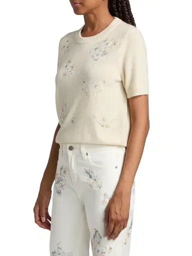 Libertine Women's Porcelain Garden Cashmere Sweater - Porcelain | Thumbnail 4