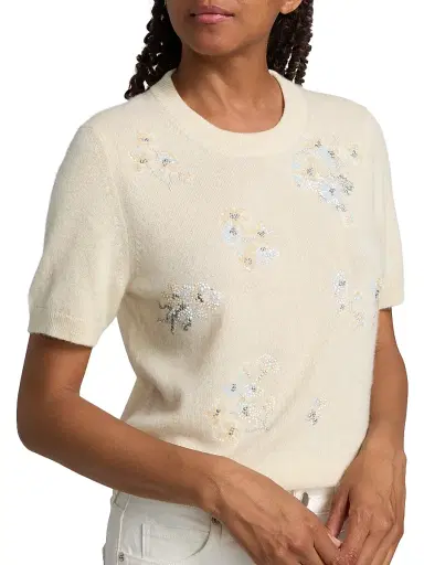 Libertine Women's Porcelain Garden Cashmere Sweater - Porcelain | Thumbnail 6