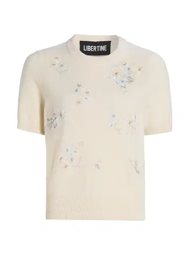 Libertine Women's Porcelain Garden Cashmere Sweater - Porcelain | Thumbnail 1