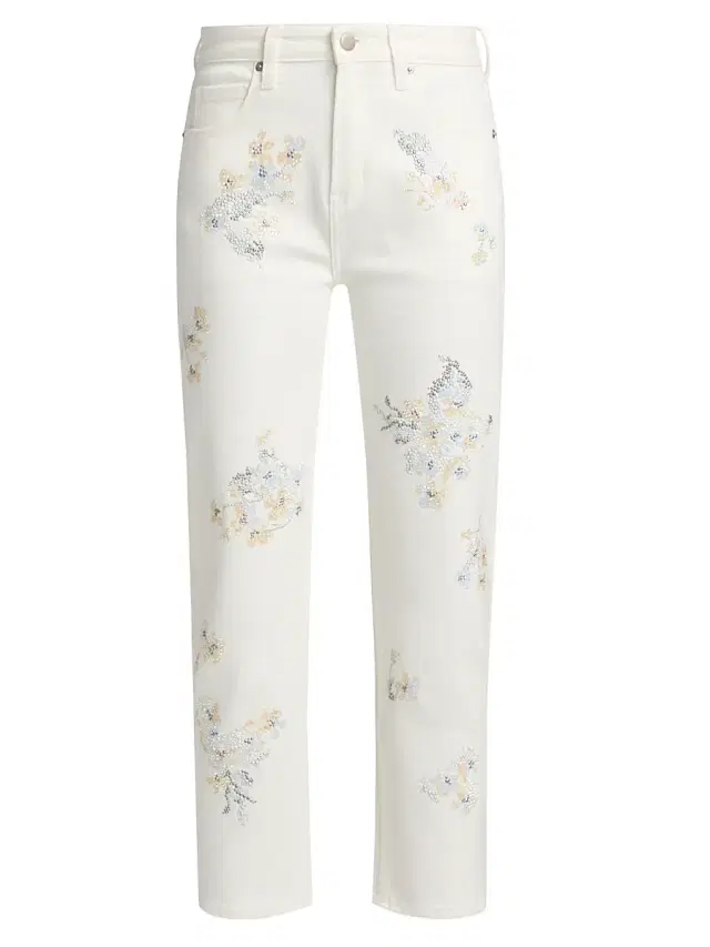 Women's Porcelain Garden Boyfriend Jeans - White