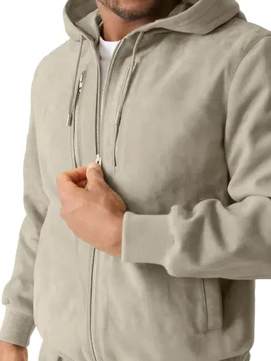 Mackage Men's Sylas Suede Hooded Jacket - Taupe - Size 40 | Thumbnail 6 Mackage Men's Sylas Suede Hooded Jacket - Taupe - Size 40 | Thumbnail 6