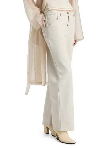 LAMARQUE Women's Taleen Cotton-Linen Wide-Leg Pants - Natural - Size 31 | Thumbnail 4