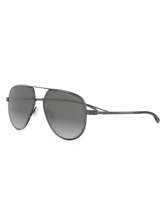 TAG Heuer Men's Jack Heuer 57MM Pilot Sunglasses - Dark Ruthenium Gradient Smoke