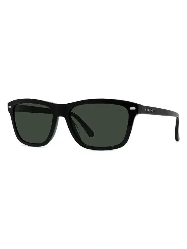 Vuarnet Men's Lifestyle-Belvedere 57MM Rectangular Sunglasses - Shiny Black Smoke