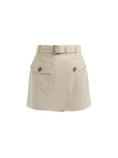 Proenza Schouler Women's Bruni Wrap-Front Cotton Drill Shorts - Marzipan - Size 12 | Thumbnail 1