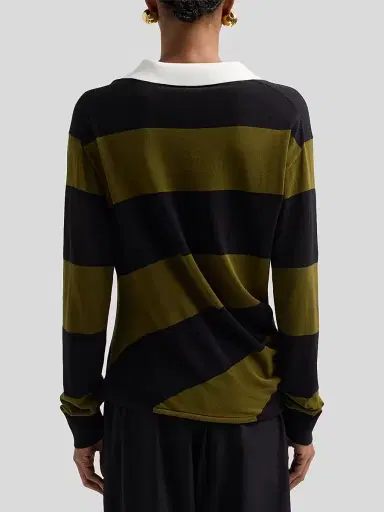 Proenza Schouler Women's Corinna Striped Cotton Rugby Top - Black Multi - Size XL | Thumbnail 3 Proenza Schouler Women's Corinna Striped Cotton Rugby Top - Black Multi - Size XL | Thumbnail 3
