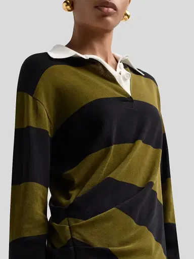Proenza Schouler Women's Corinna Striped Cotton Rugby Top - Black Multi - Size XL | Thumbnail 5 Proenza Schouler Women's Corinna Striped Cotton Rugby Top - Black Multi - Size XL | Thumbnail 5