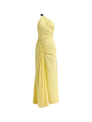 Proenza Schouler Women's Sirena Ruched One-Shoulder Gown - Yellow | Thumbnail 1