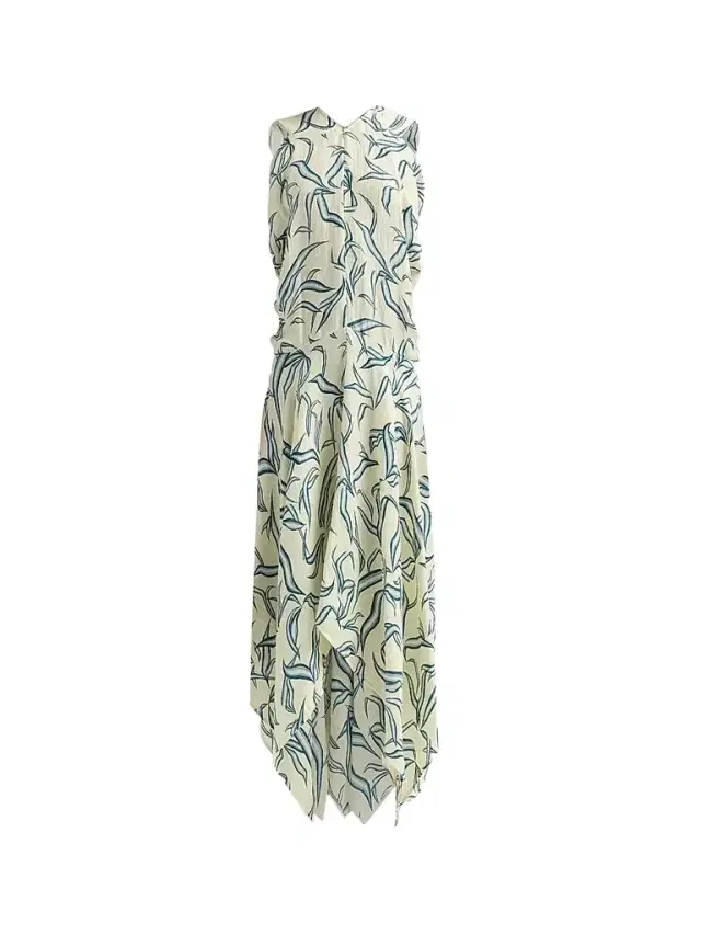 Women's Sybella Printed Silk-Linen Dress - Pale Yellow Multi