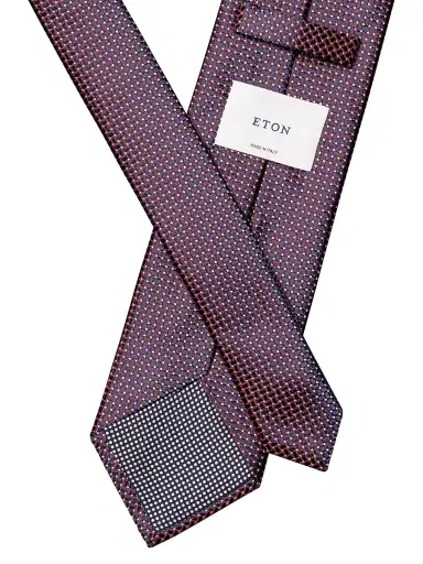 Eton Men's Micro Geometric Silk Tie | Thumbnail 3 Eton Men's Micro Geometric Silk Tie | Thumbnail 3