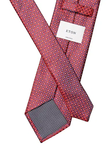 Eton Men's Micro-Geometric Silk Tie | Thumbnail 3 Eton Men's Micro-Geometric Silk Tie | Thumbnail 3