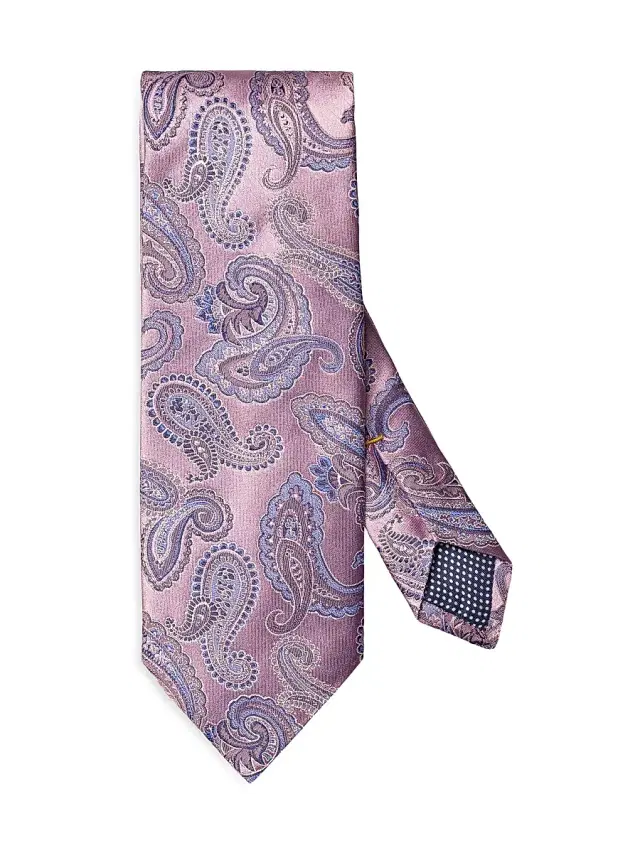 Eton Men's Paisley Silk Tie - Pink