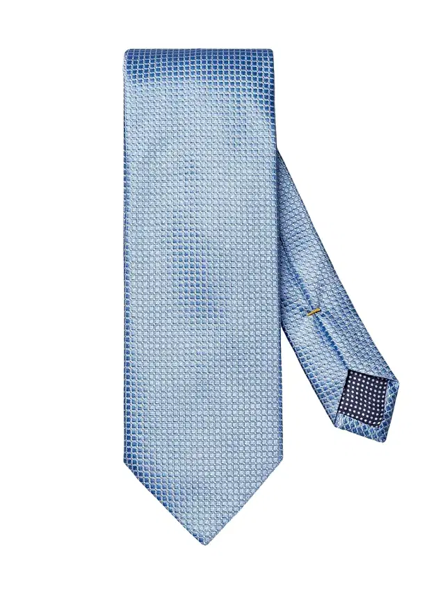 Eton Men's Geometric Silk Satin Tie - Blue