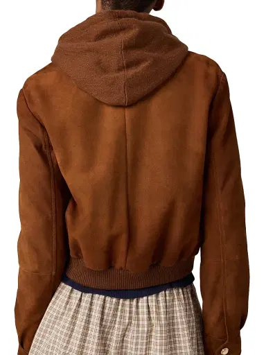 Miu Miu Women's Waxed Suede Jacket | Thumbnail 4 Miu Miu Women's Waxed Suede Jacket | Thumbnail 4