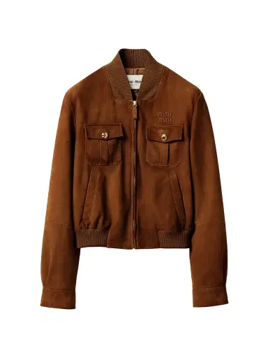 Miu Miu Women's Waxed Suede Jacket | Thumbnail 1 Miu Miu Women's Waxed Suede Jacket | Thumbnail 1