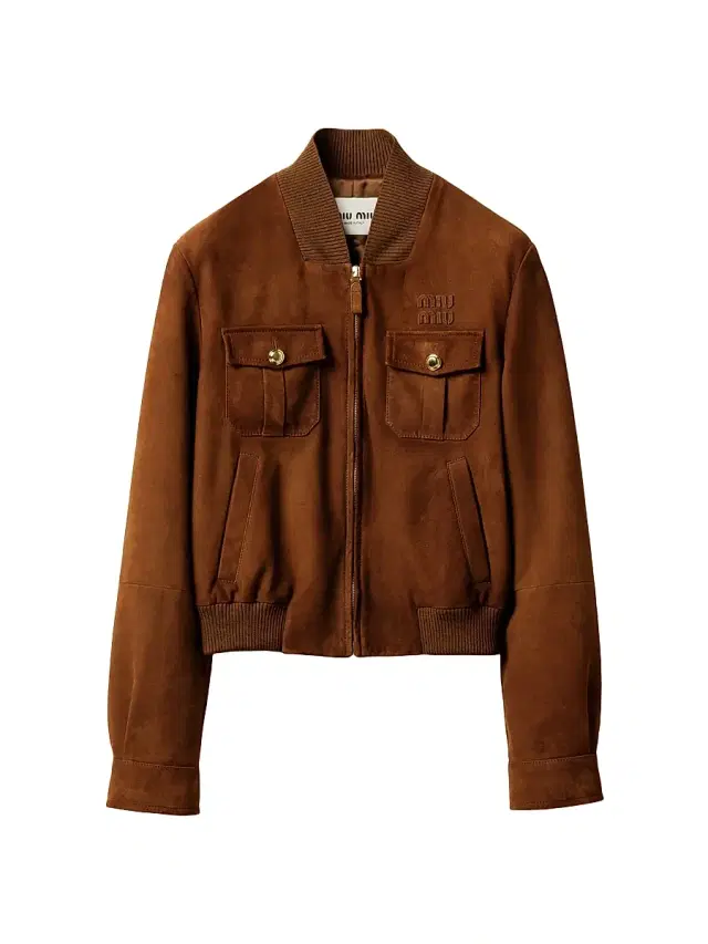 Miu Miu Women's Waxed Suede Jacket - Brown