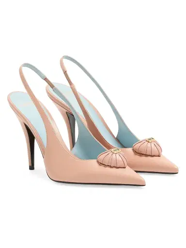 Valentino Garavani Women's Coeur 100MM Royal Slingback Pumps in Kidskin - Phard - Size 11.5 | Thumbnail 2