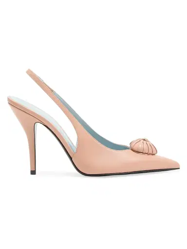Valentino Garavani Women's Coeur 100MM Royal Slingback Pumps in Kidskin - Phard - Size 11.5 | Thumbnail 1