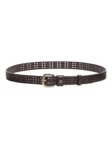 Valentino Garavani Men's Mini VLogo Signature Belt in Perforated Leather | Thumbnail 1 Valentino Garavani Men's Mini VLogo Signature Belt in Perforated Leather | Thumbnail 1