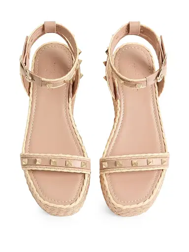 Valentino Garavani Women's Rockstud 45MM Flatform Sandals - Rose Cannelle - Size 10 | Thumbnail 4