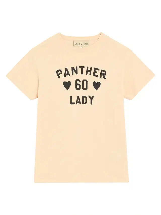Valentino Garavani Women's Cotton Jersey T-Shirt with Panther Lady Print - Birch Black