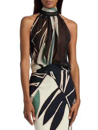 Chiara Boni La Petite Robe Women's Rysia Printed Halter Top | Thumbnail 3 Chiara Boni La Petite Robe Women's Rysia Printed Halter Top | Thumbnail 3