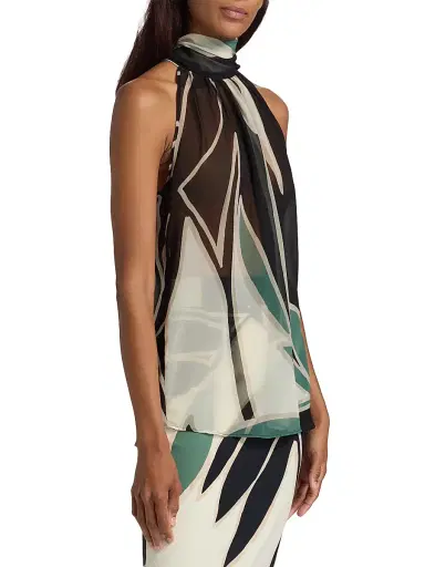 Chiara Boni La Petite Robe Women's Rysia Printed Halter Top | Thumbnail 4 Chiara Boni La Petite Robe Women's Rysia Printed Halter Top | Thumbnail 4