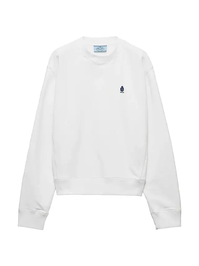 Prada Women's Crew-Neck Cotton Sweatshirt - White