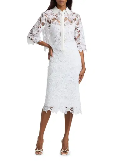 Chiara Boni La Petite Robe Women's Euryd Lace Open-Knit Button-Front Shirt | Thumbnail 2 Chiara Boni La Petite Robe Women's Euryd Lace Open-Knit Button-Front Shirt | Thumbnail 2