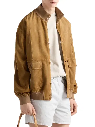 Prada Men's Short-Sleeved Cotton T-Shirt - Beige Khaki | Thumbnail 2 Prada Men's Short-Sleeved Cotton T-Shirt - Beige Khaki | Thumbnail 2