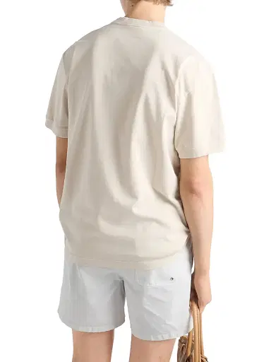 Prada Men's Short-Sleeved Cotton T-Shirt - Beige Khaki | Thumbnail 5 Prada Men's Short-Sleeved Cotton T-Shirt - Beige Khaki | Thumbnail 5