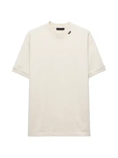 Prada Men's Short-Sleeved Cotton T-Shirt - Beige Khaki | Thumbnail 1 Prada Men's Short-Sleeved Cotton T-Shirt - Beige Khaki | Thumbnail 1