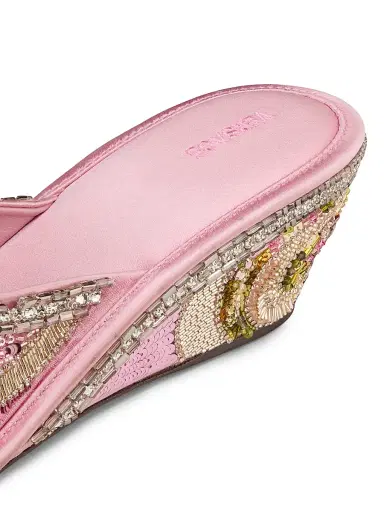 Versace Women's 50MM Beaded Mule Wedges - Geranium - Size 10.5 | Thumbnail 6 Versace Women's 50MM Beaded Mule Wedges - Geranium - Size 10.5 | Thumbnail 6