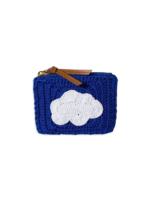 Miu Miu Women's Crochet Zipper Pouch - Blue