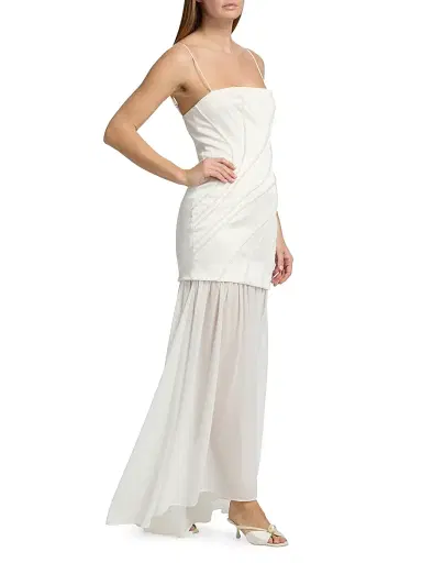 Significant Other Women's Gaia Beaded Maxi Dress - Ivory - Size 12 | Thumbnail 4